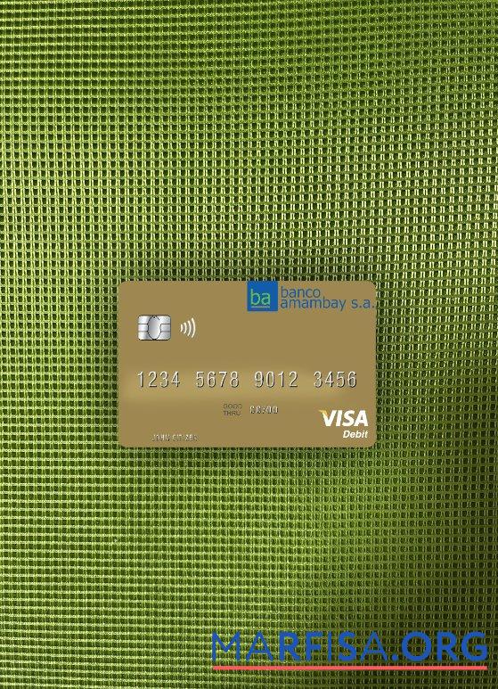 Downloadable Paraguay Banco Amambay visa debit card photolook front download for verification